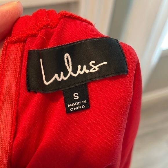 Lulus Good Deeds Red Lace-Up Dress Size Small - Picture 4 of 10